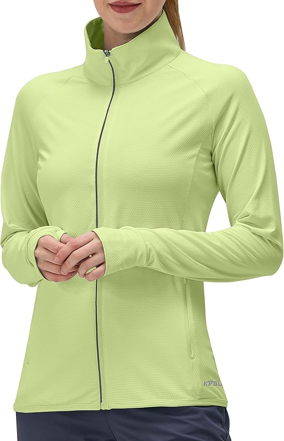 Women's UPF 50+ UV Sun Protection Clothing Long Sleeve Athletic Hiking Shirts Lightweight SPF Zip