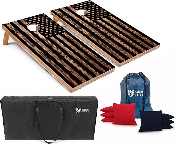 Tailgating Pros Cornhole Boards - 4'x2' Lightweight Cornhole Game- Includes Carrying Case, Set of 8
