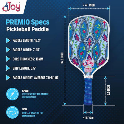 4Joy Pickleball Paddle Premio Series - Thermoformed Premium T700 Carbon Fiber Pickleball Paddless