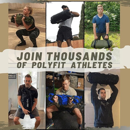 Polyfit Classic Sandbag - Heavy Duty Workout Sandbag for Fitness with 8 Gripping Handles for Sand