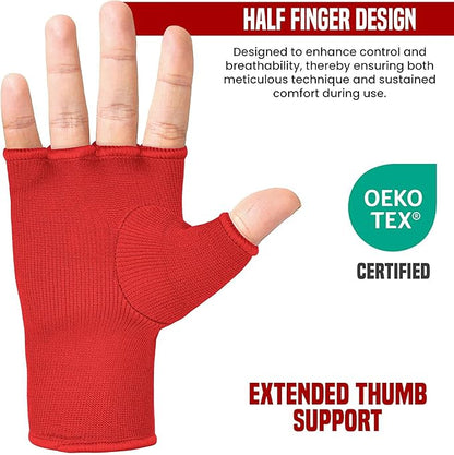 RDX Boxing Hand Wraps Inner Gloves Men Women, Half Finger Elasticated Bandages, Under Mitts Fist