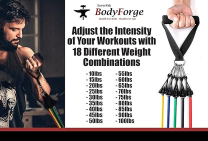 BodyForge Resistance Bands, Exercise Bands，Resistance Bands for Working Out, Work Out Bands with