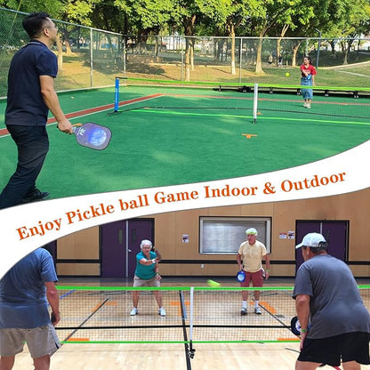 Hoverphenix Pickleball Net for Driveway, 22FT Regulation Size Pickleball Net with Paddles Set of 4