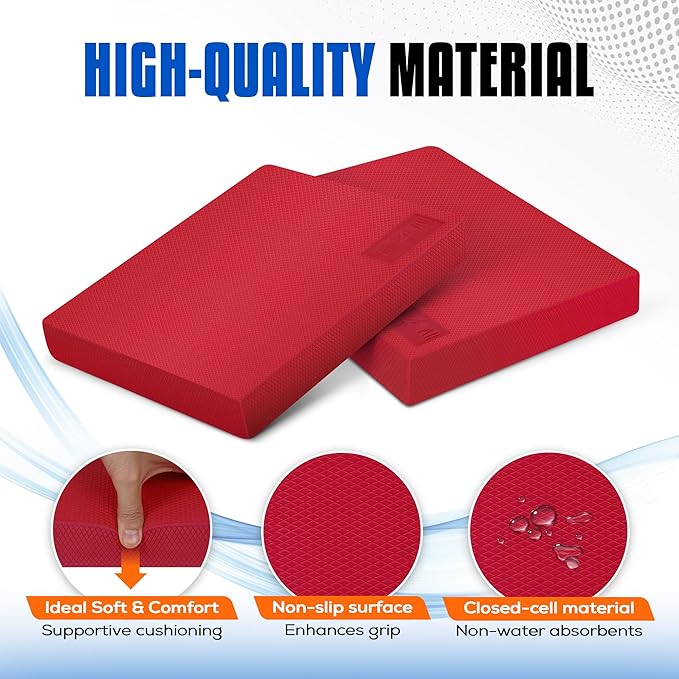 Yes4All Upgraded Size Foam Pad for Exercise, Nonslip Foam Balance Pad Physical Therapy, Yoga &