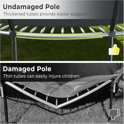12 14 15 16FT Outdoor Trampolines for Kids and Adults, Pumpkin Trampolin with Curved Poles