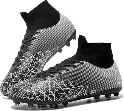 Kids Soccer Cleats High Top Training Youth Football Cleats, Boys Girls Athletic Outdoor