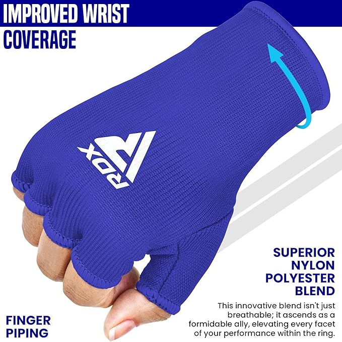 RDX Boxing Hand Wraps Inner Gloves Men Women, Half Finger Elasticated Bandages, Under Mitts Fist