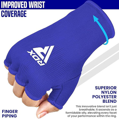 RDX Boxing Hand Wraps Inner Gloves Men Women, Half Finger Elasticated Bandages, Under Mitts Fist