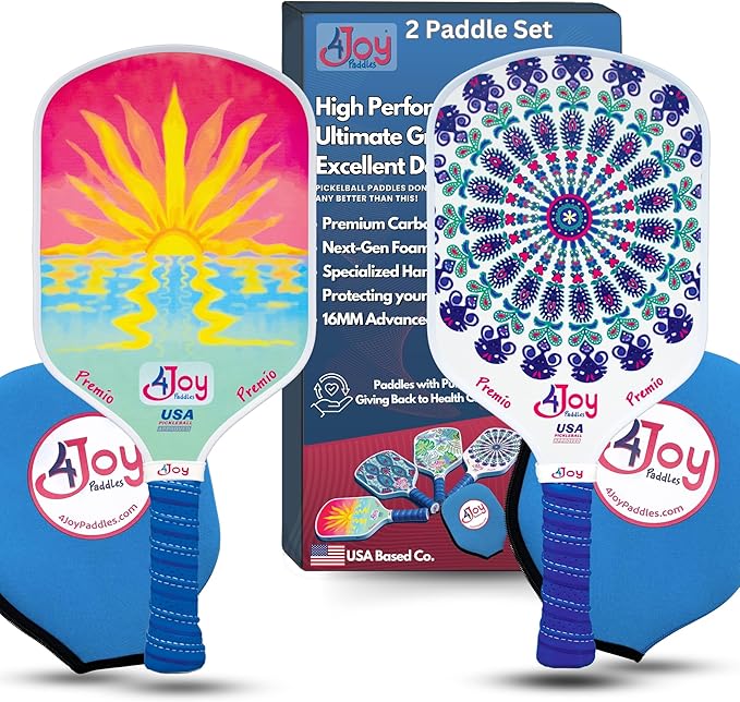 4Joy Pickleball Paddle Premio Series - Thermoformed Premium T700 Carbon Fiber Pickleball Paddless