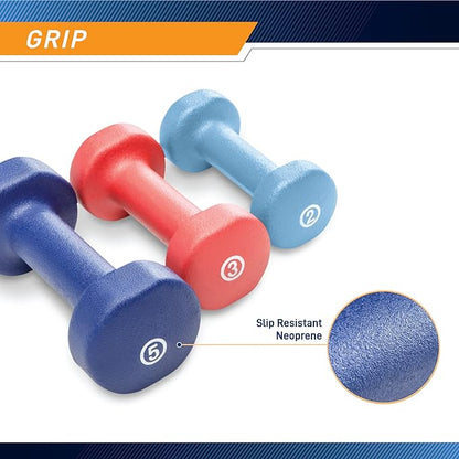 Marcy Colored Neoprene Dumbbell (Sold in Singles or Set) Hand Weights, Exercise Free Weights for
