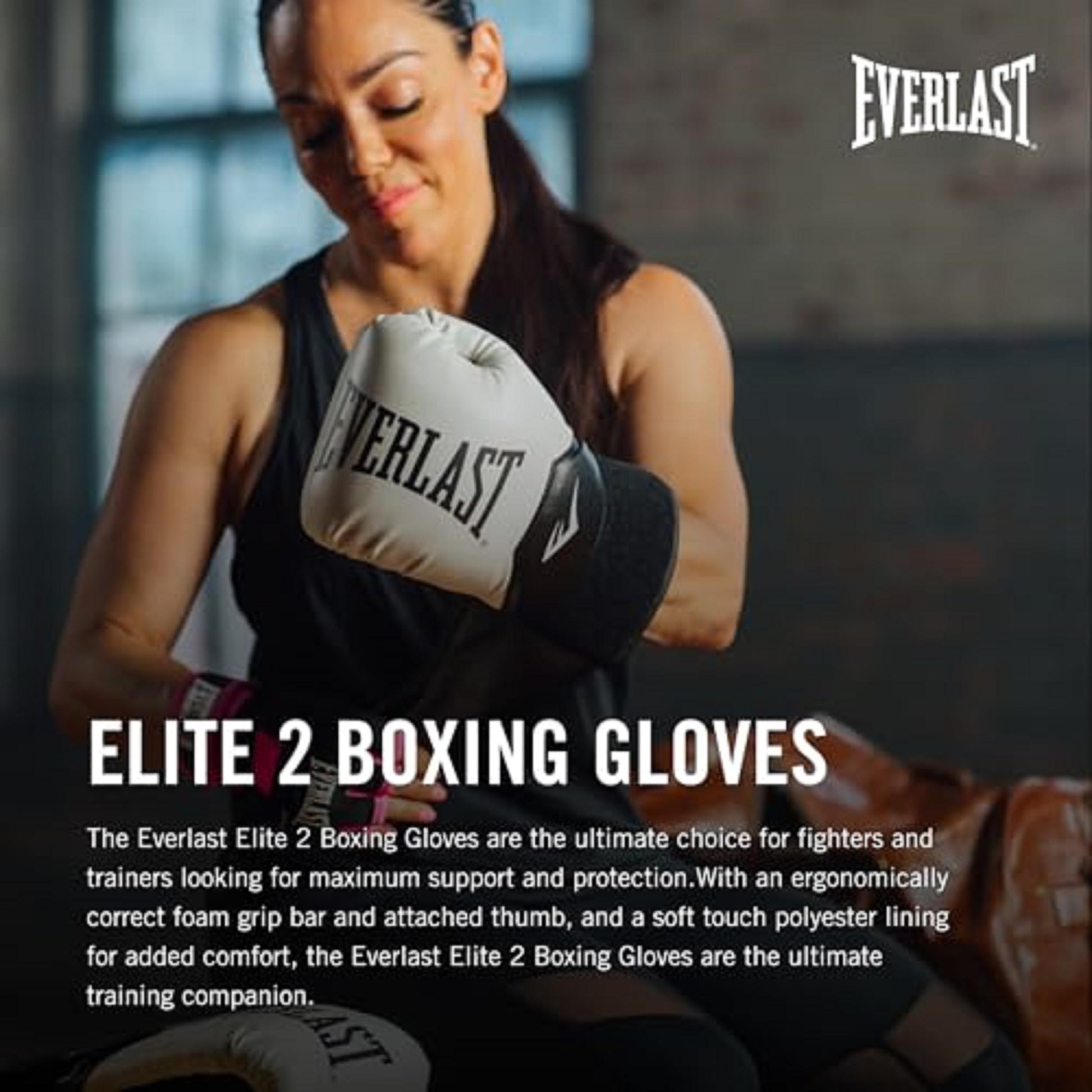 Everlast Elite 2 Boxing Gloves | Women, Men, Heavy Bag | Black/Gold | 14oz