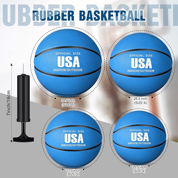 Libima 12 Pcs Operation Christmas Rubber Basketballs Official Size Bulk with Pump Multicolor Basket