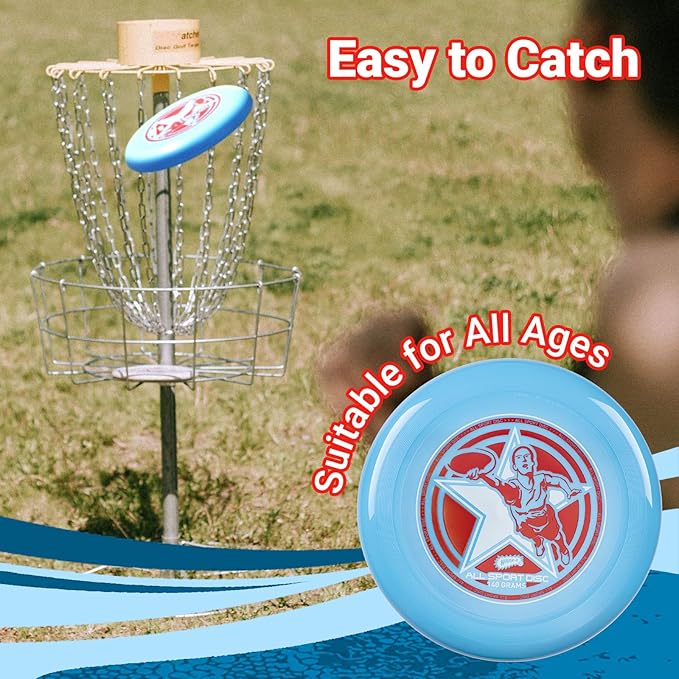Wham-O Frisbee All Sport Flying Disc 140g, 9.85 Inch, Durable Sports Disc with Non-Slip Grip for