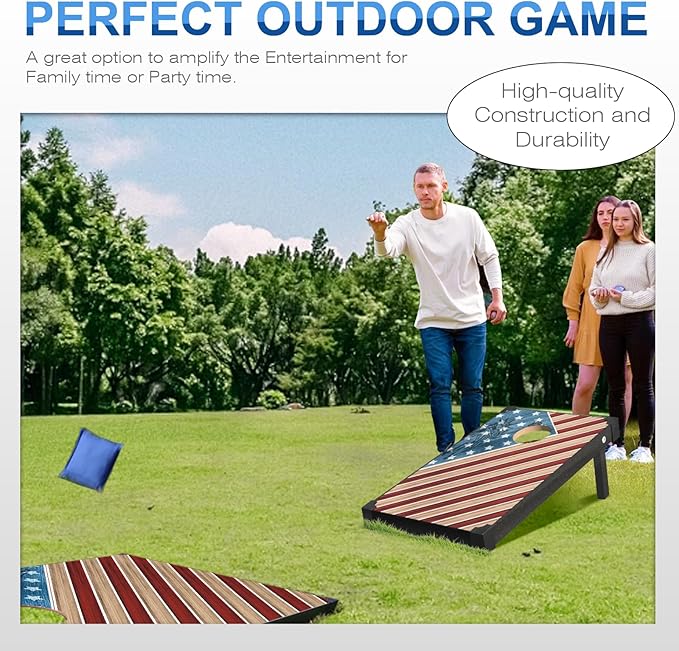 2’x3’ Cornhole Boards Set, Cornhole Outdoor Game Set - Corn Hole Toss Boards Set with 8 Cornhole
