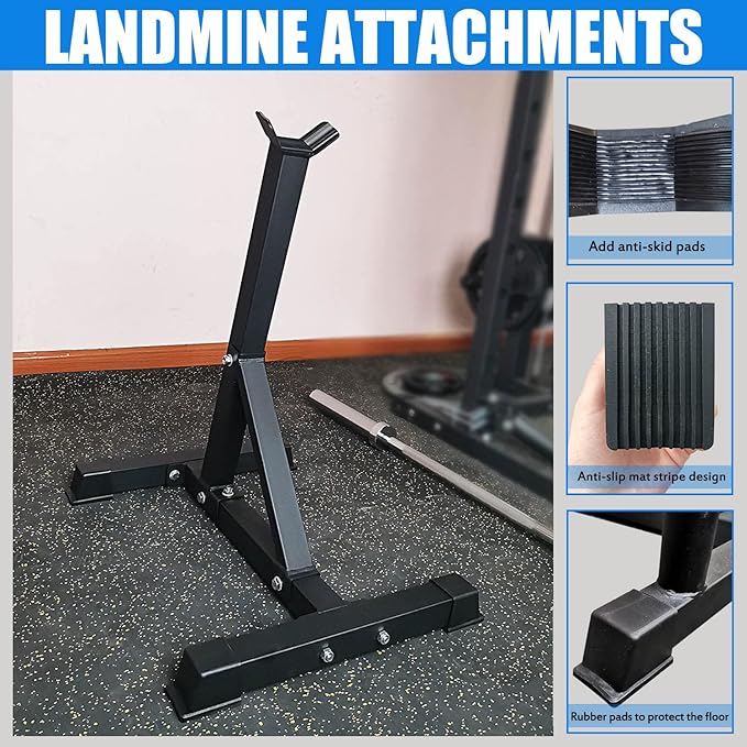 Viking Press Landmine Handle for 2-Inch Barbell, Hack Squat T-Bar Row Attachment Strength Training
