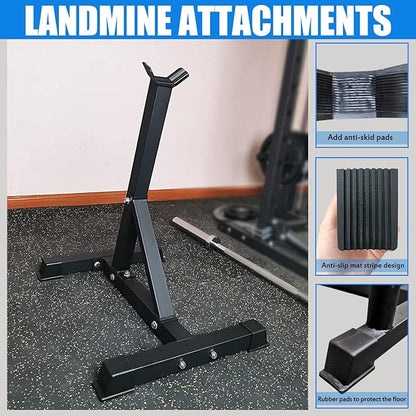 Viking Press Landmine Handle for 2-Inch Barbell, Hack Squat T-Bar Row Attachment Strength Training