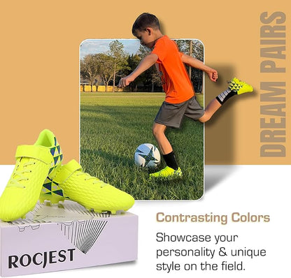 Soccer Cleats for Kids & Youth | Lightweight Football Shoes for Firm Ground | Durable Girls & Boys