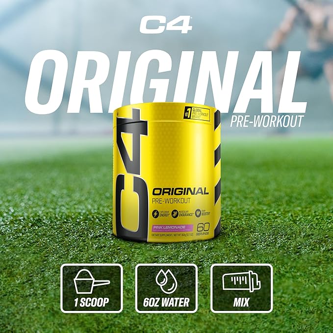 Cellucor C4 Original Pre Workout Powder Pink Lemonade Vitamin C for Immune Support Sugar Free