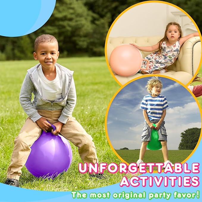 Lewtemi 6 Pcs Hopper Ball Carnival Outdoor Games 22 Inch Jumping Hopping Inflatable Bouncing Ball