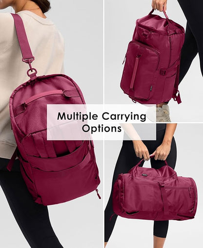 Gym Bag for Women Workout Gym Backpack with Shoe Compartment Sports Duffel Bag Multiple Pockets 30L