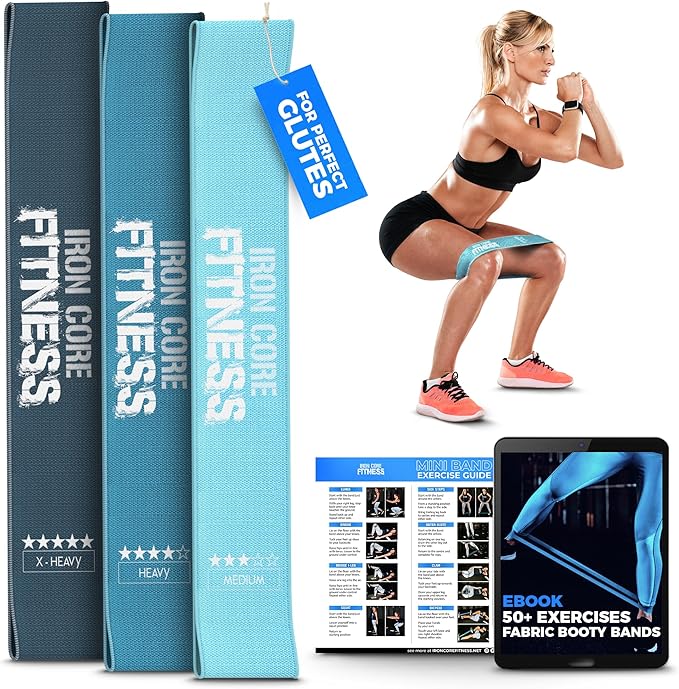 Fabric Mini Resistance Bands Sets for Trainers, Bootcamp, Gym for Men and Women in Fun Colors