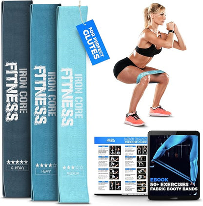 Fabric Mini Resistance Bands Sets for Trainers, Bootcamp, Gym for Men and Women in Fun Colors