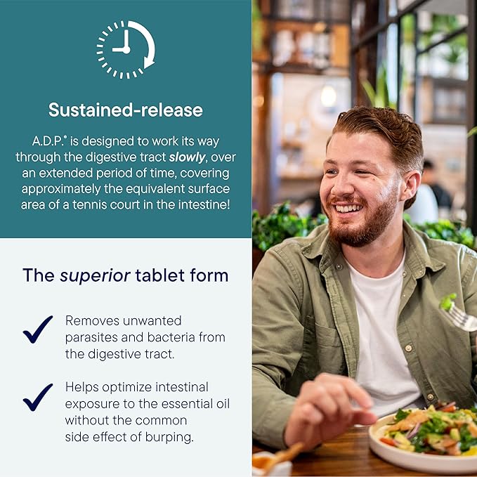 Biotics Research A.D.P. Emulsified Oil of Oregano Tablets for GI Health -Sustained Release for High