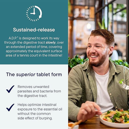 Biotics Research A.D.P. Emulsified Oil of Oregano Tablets for GI Health -Sustained Release for High