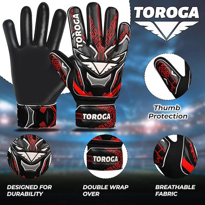 Goalkeeper Gloves for Kids & Youth – Soccer Goalie Gloves, Strong Latex Grip, Double Wrist Support