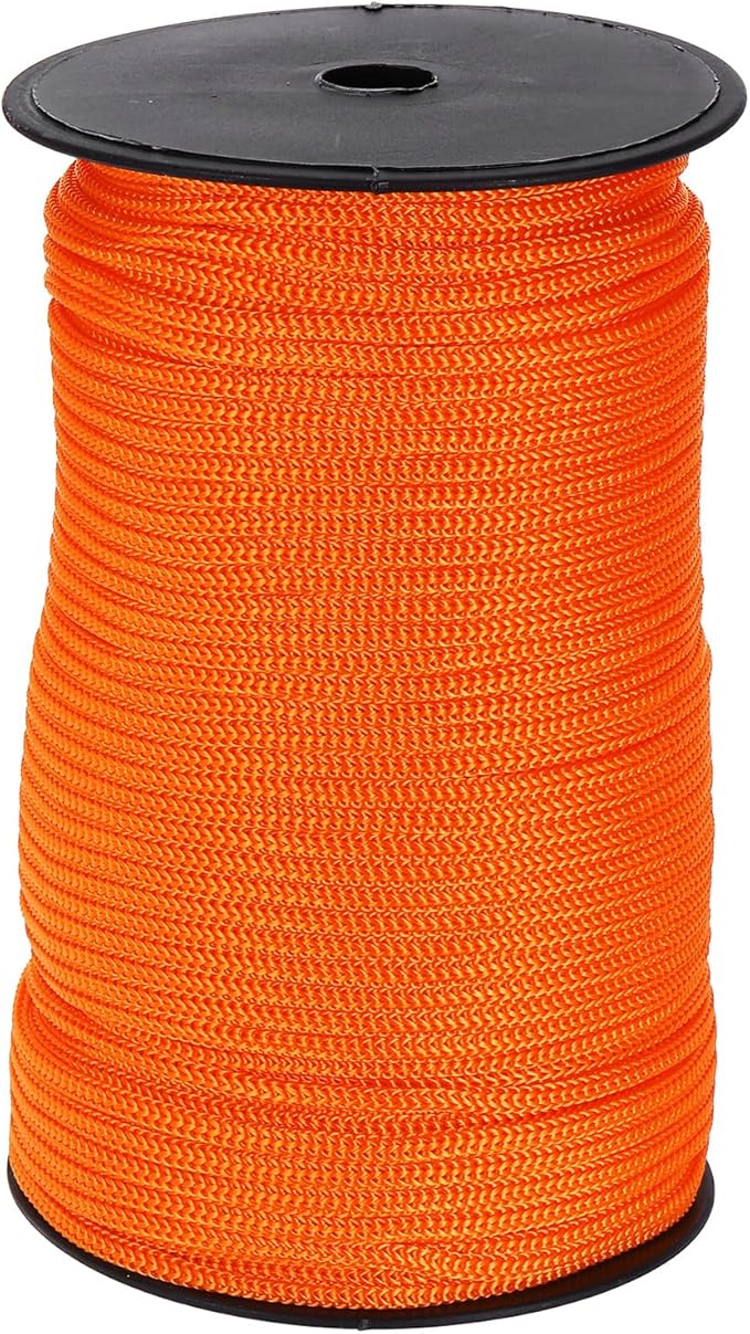 MECCANIXITY 3/16 Inch Polypropylene Rope Braided Ropes, 328ft Nylon Rope Hollow Utility Cord for