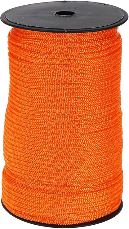 MECCANIXITY 3/16 Inch Polypropylene Rope Braided Ropes, 328ft Nylon Rope Hollow Utility Cord for