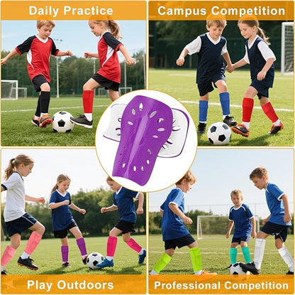 2 Pairs Shin Guards Soccer for Kids,Shin Pads Extra Lightweight Breathable Slide in Shin Guard for