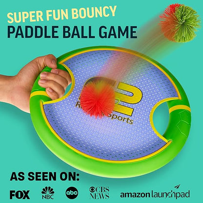 Fun Bouncy Paddle & Stringy Ball Toss & Catch Game - Easy to Use for Kids All Ages - Soft Foam