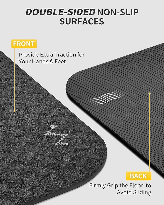 CAMBIVO Large Yoga Mat (6'x 4'), Extra Wide Workout Mat for Men and Women, Yoga Mat Thick 1/3 &1/4