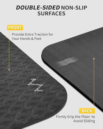 CAMBIVO Large Yoga Mat (6'x 4'), Extra Wide Workout Mat for Men and Women, Yoga Mat Thick 1/3 &1/4