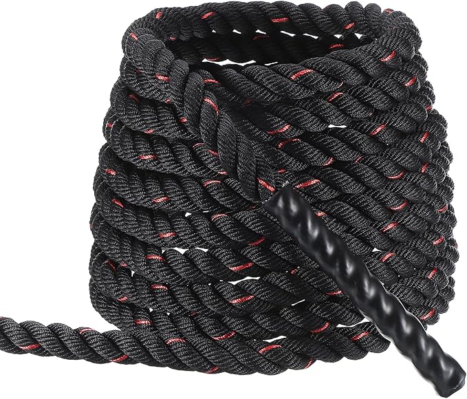 MECCANIXITY Battle Rope 30ft x 1 Inch Polyester Workout Rope Heavy Fitness Exercise Rope for