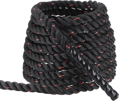 MECCANIXITY Battle Rope 30ft x 1 Inch Polyester Workout Rope Heavy Fitness Exercise Rope for