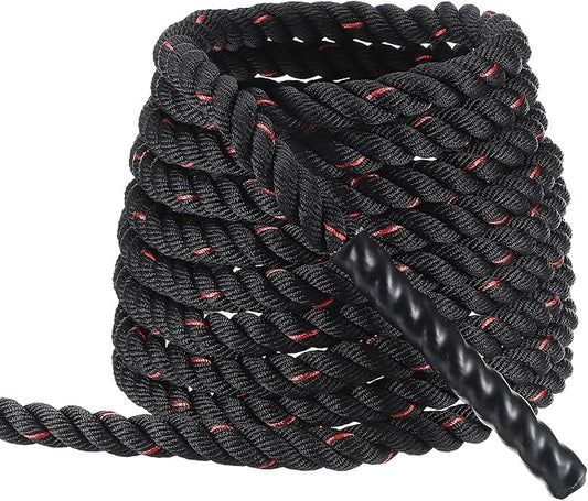 MECCANIXITY Battle Rope 30ft x 1 Inch Polyester Workout Rope Heavy Fitness Exercise Rope for