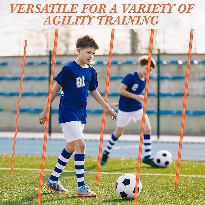 Blulu Training Agility Poles 5ft Forza Slalom Adjustable Soccer Training Poles Soccer Sticks