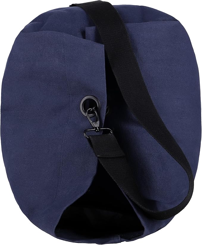 WHITEDUCK Top Load Canvas Folding Duffel Bag, Water Resistant Army Style Shoulder Bag for Men and