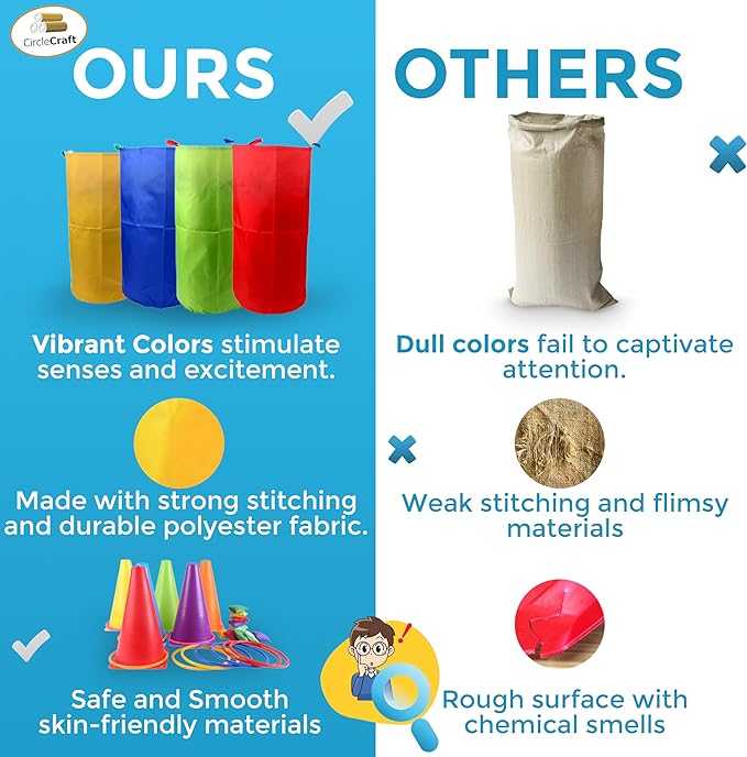 CircleCraft 53 Pcs. Plastic Cones and Rings Games Ring Toss Games for Adults Carnival Games Potato