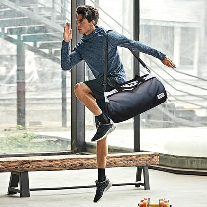 BE SMART Waterproof Mens Gym Bag with Shoe Compartment, Duffle Bags with Wet Pocket for Men