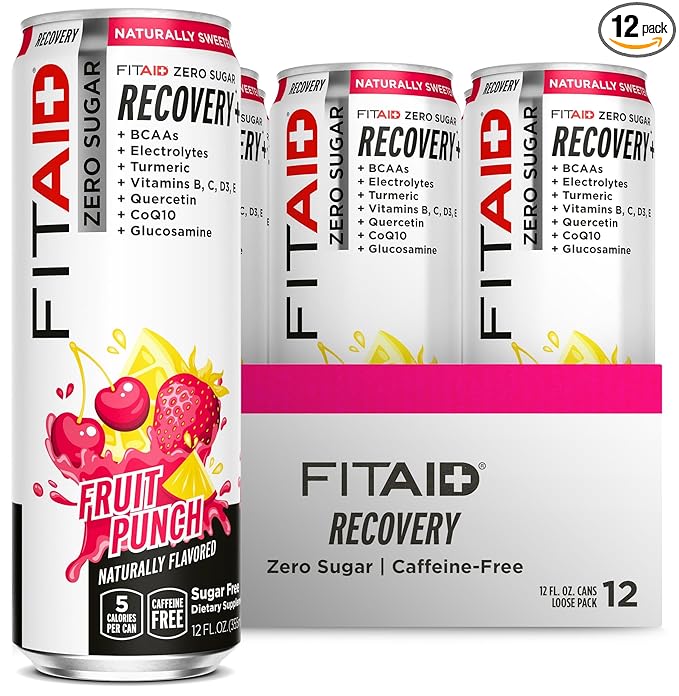 Lifeaid Fitaid Recovery Drink, Fruit Punch, Zero Sugar, Vegan, Kosher, Keto Friendly, Gluten Free