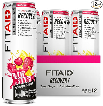 Lifeaid Fitaid Recovery Drink, Fruit Punch, Zero Sugar, Vegan, Kosher, Keto Friendly, Gluten Free