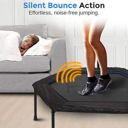 SereneLife 40"/50" Mini Trampoline for Adults - 450/550LBS Fitness Trampoline with Reinforced