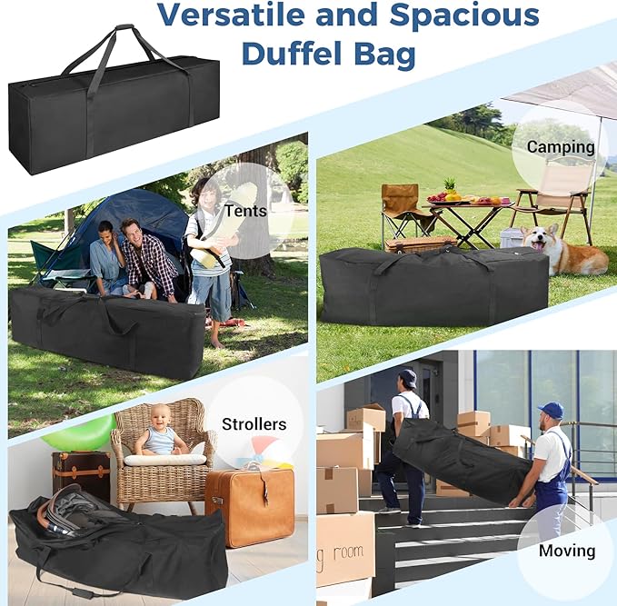COOLBEBE 52" Sports Duffle Bag - 160L Extra Large Travel Duffel Luggage Bag with Upgrade 2-way