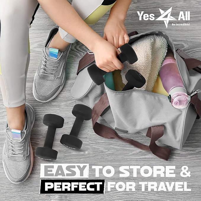 Yes4All Neoprene Coated Dumbbell Hand Weight Sets of 2 - Multiple Weight Options with 15 Colors
