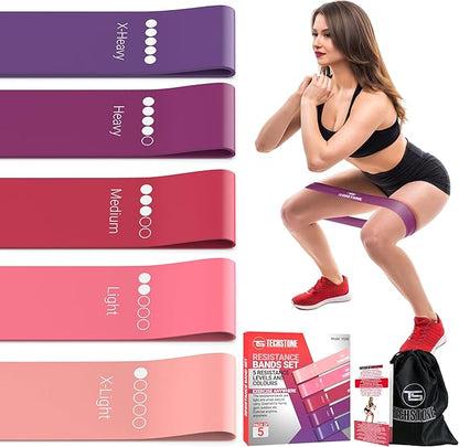 TechStone Resistance Bands Set for Men and Women, Pack of 5 Different Levels Elastic Band for Home