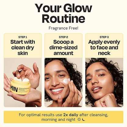 Gleamin Advanced Brightening Face Moisturizer - Face Cream for Women & Men with Vitamin C