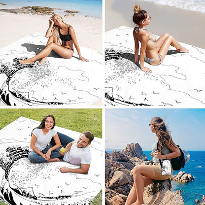 Beach Blanket, Large Sandproof & Waterproof Picnic Blankets, Quick Drying Sand Free Lightweight